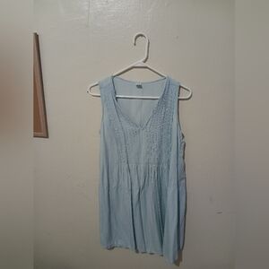Old Navy Light Blue Sleeveless V-Neck Dress